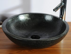 Vasque de salle de bain ronde noire