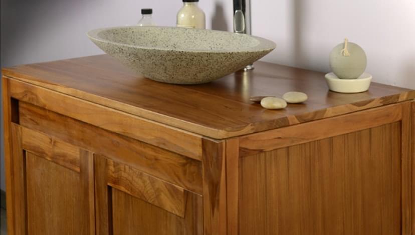 Meuble de salle de bain en teck Saniteck